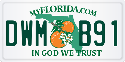 FL license plate DWMB91