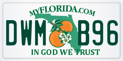 FL license plate DWMB96