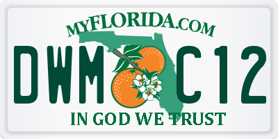 FL license plate DWMC12