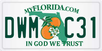 FL license plate DWMC31