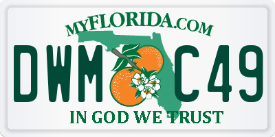FL license plate DWMC49
