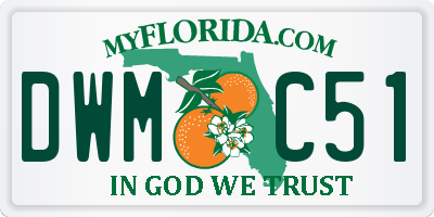 FL license plate DWMC51