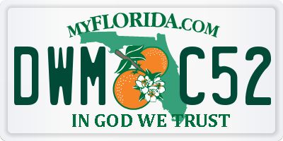 FL license plate DWMC52