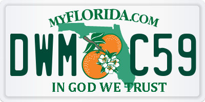 FL license plate DWMC59