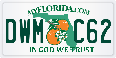 FL license plate DWMC62