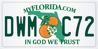 FL license plate DWMC72