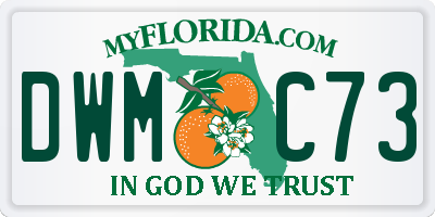 FL license plate DWMC73