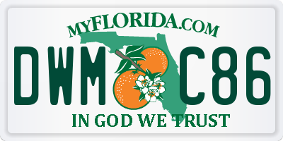 FL license plate DWMC86