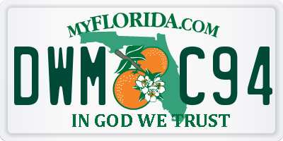 FL license plate DWMC94