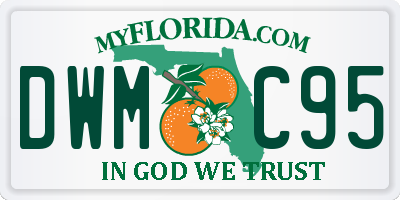 FL license plate DWMC95