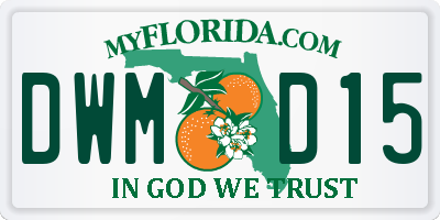 FL license plate DWMD15