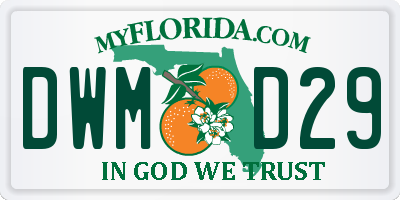 FL license plate DWMD29