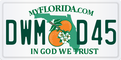 FL license plate DWMD45