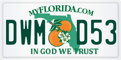 FL license plate DWMD53