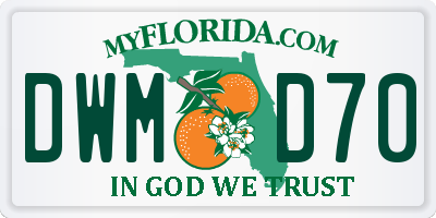 FL license plate DWMD70