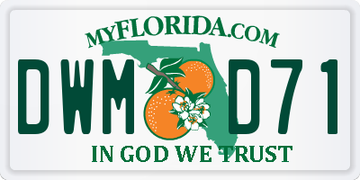 FL license plate DWMD71