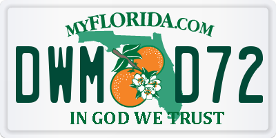 FL license plate DWMD72