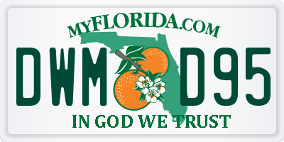 FL license plate DWMD95