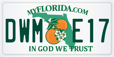 FL license plate DWME17