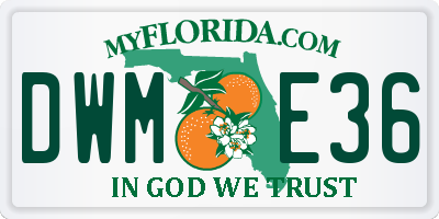 FL license plate DWME36