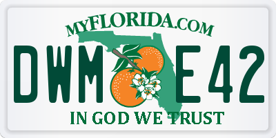 FL license plate DWME42