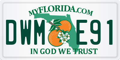FL license plate DWME91
