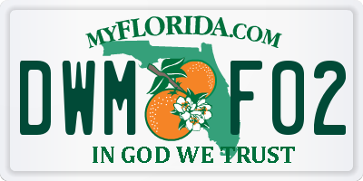 FL license plate DWMF02