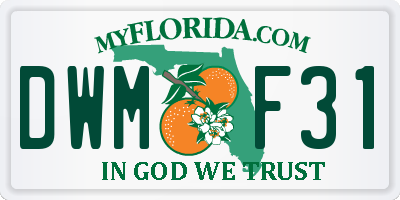 FL license plate DWMF31
