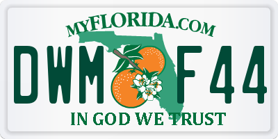 FL license plate DWMF44