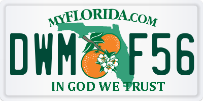 FL license plate DWMF56