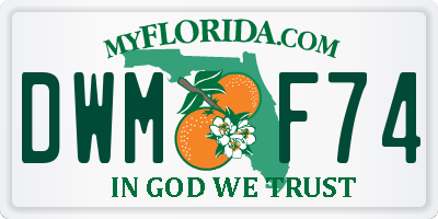 FL license plate DWMF74