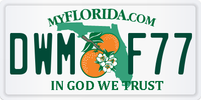 FL license plate DWMF77