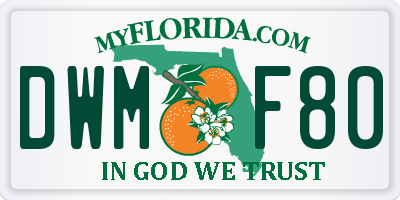 FL license plate DWMF80