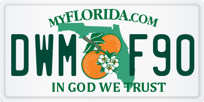 FL license plate DWMF90