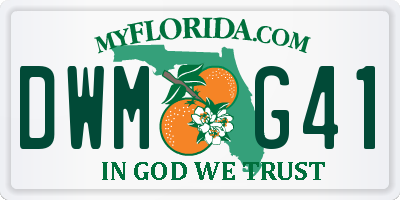 FL license plate DWMG41