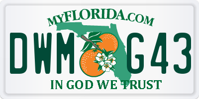 FL license plate DWMG43
