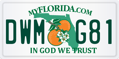 FL license plate DWMG81