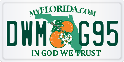 FL license plate DWMG95