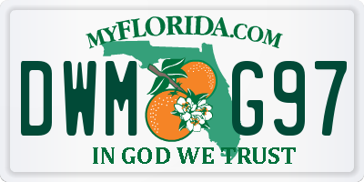 FL license plate DWMG97