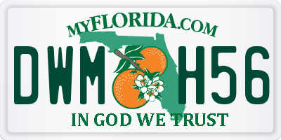 FL license plate DWMH56