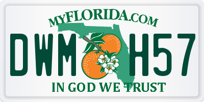 FL license plate DWMH57