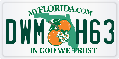 FL license plate DWMH63