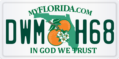 FL license plate DWMH68