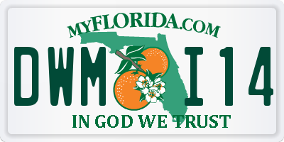 FL license plate DWMI14
