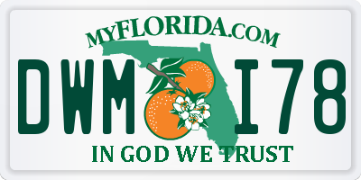 FL license plate DWMI78
