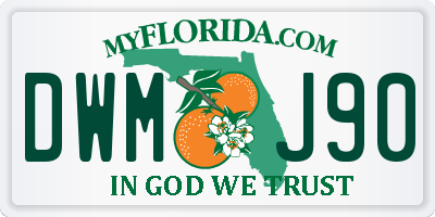 FL license plate DWMJ90