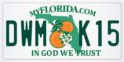 FL license plate DWMK15