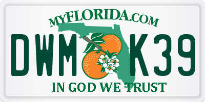 FL license plate DWMK39