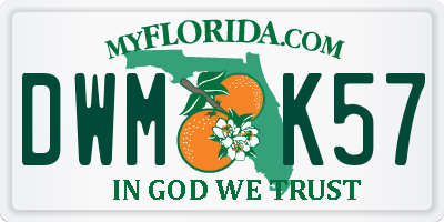 FL license plate DWMK57
