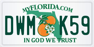FL license plate DWMK59